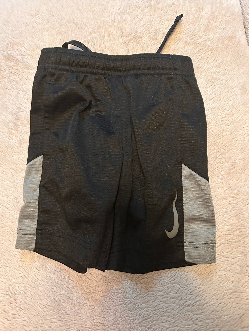 Nike Black Shorts with Gray Side Panels and Swoosh